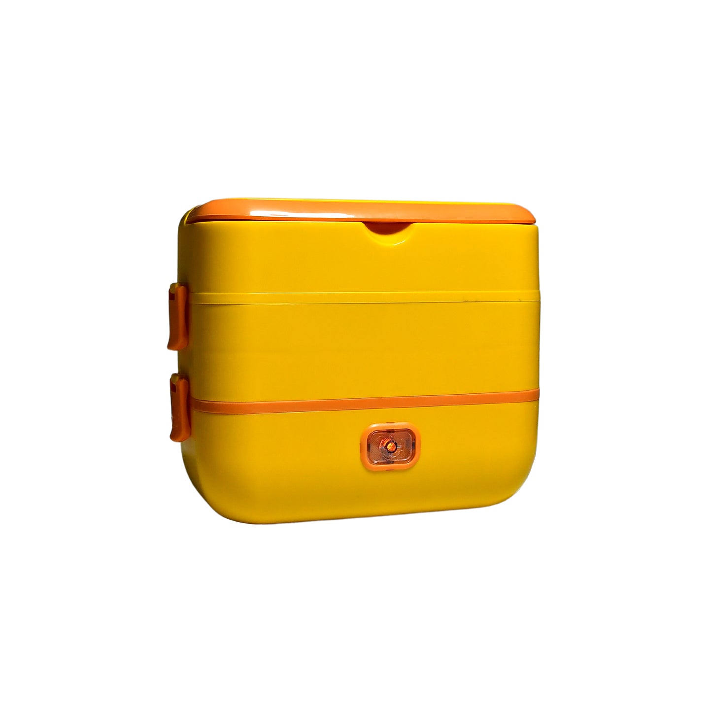 Portable Electric Lunch Box – Dual Layer (Yellow & Orange)