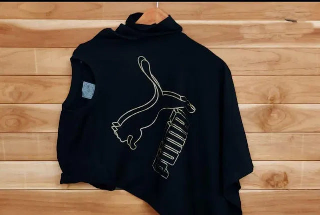 PUMA Men’s Sleeveless Black Tee with Hood & Bold Logo