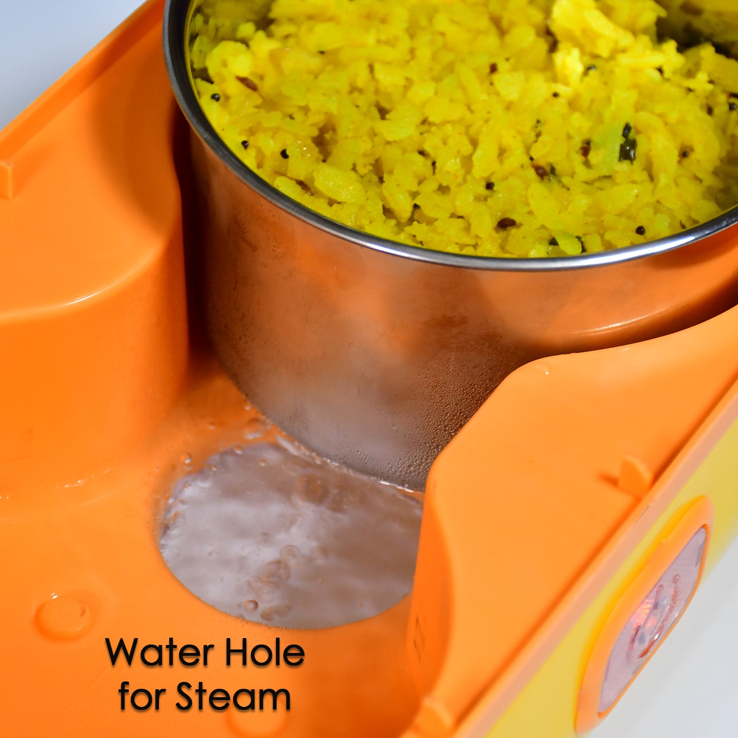 Portable Electric Lunch Box – Dual Layer (Yellow & Orange)