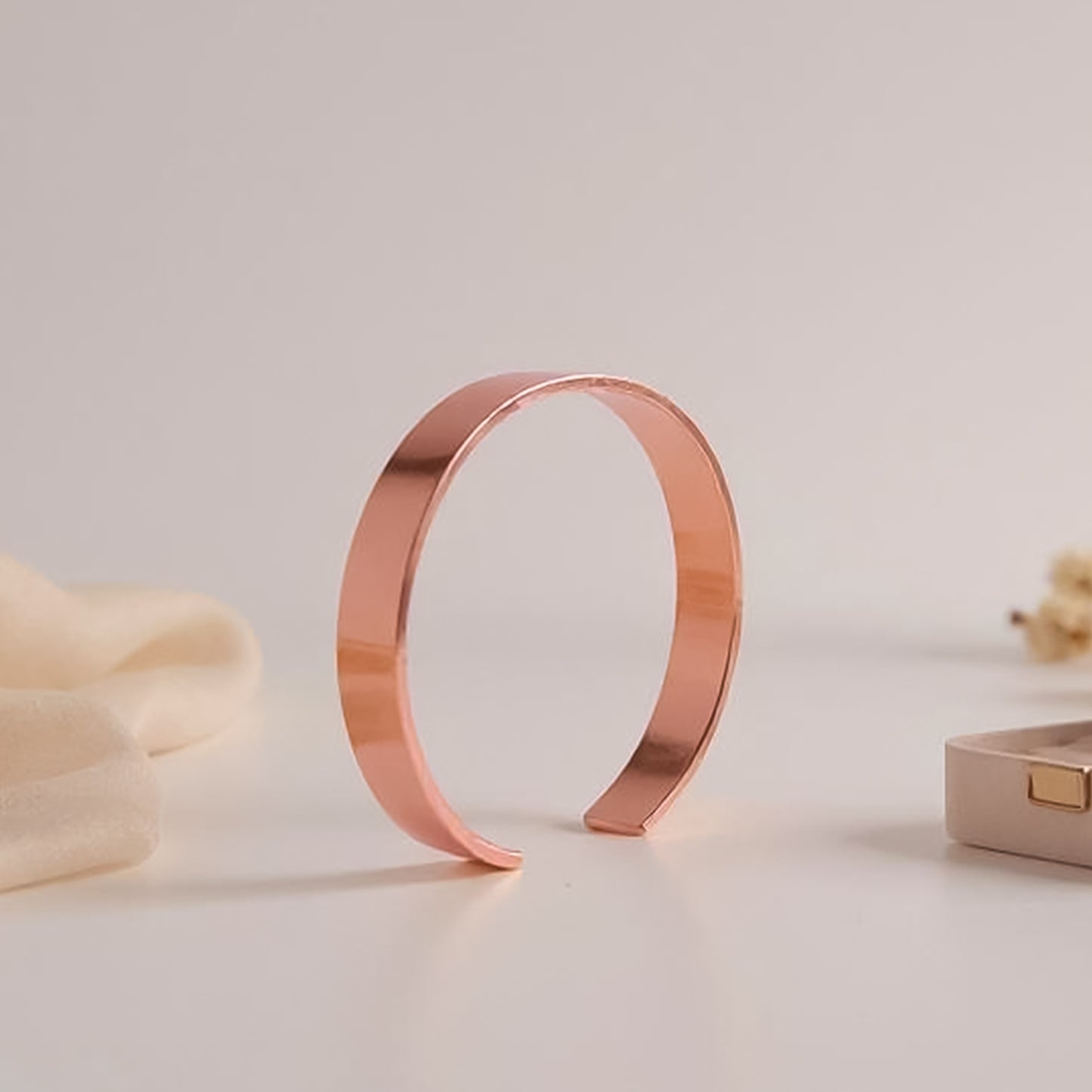 Elegant Rose Gold-plated Open Cuff Bracelet - Stylish Minimal design for women & Girls