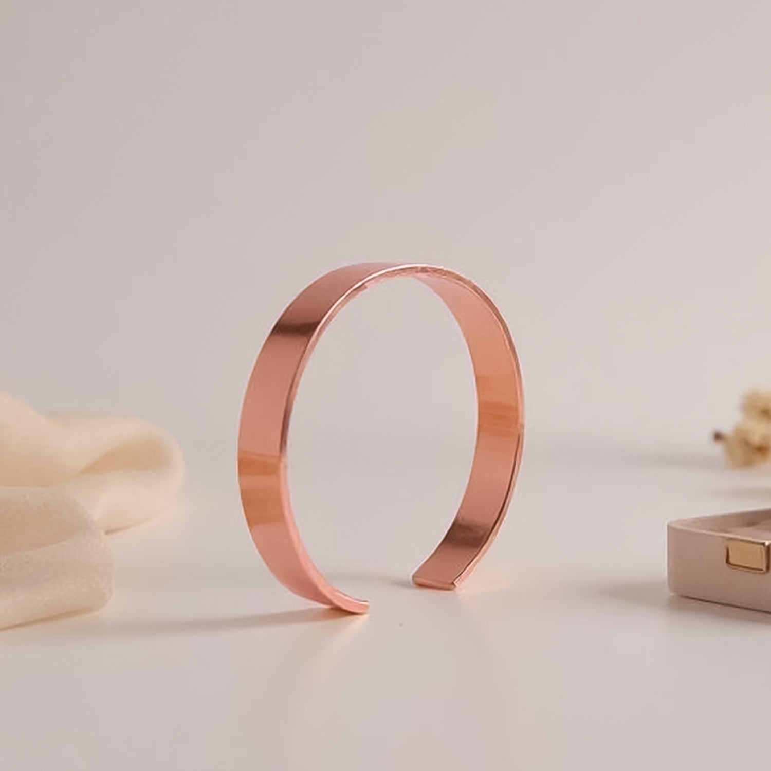 Elegant Rose Gold-plated Open Cuff Bracelet - Stylish Minimal design for women & Girls